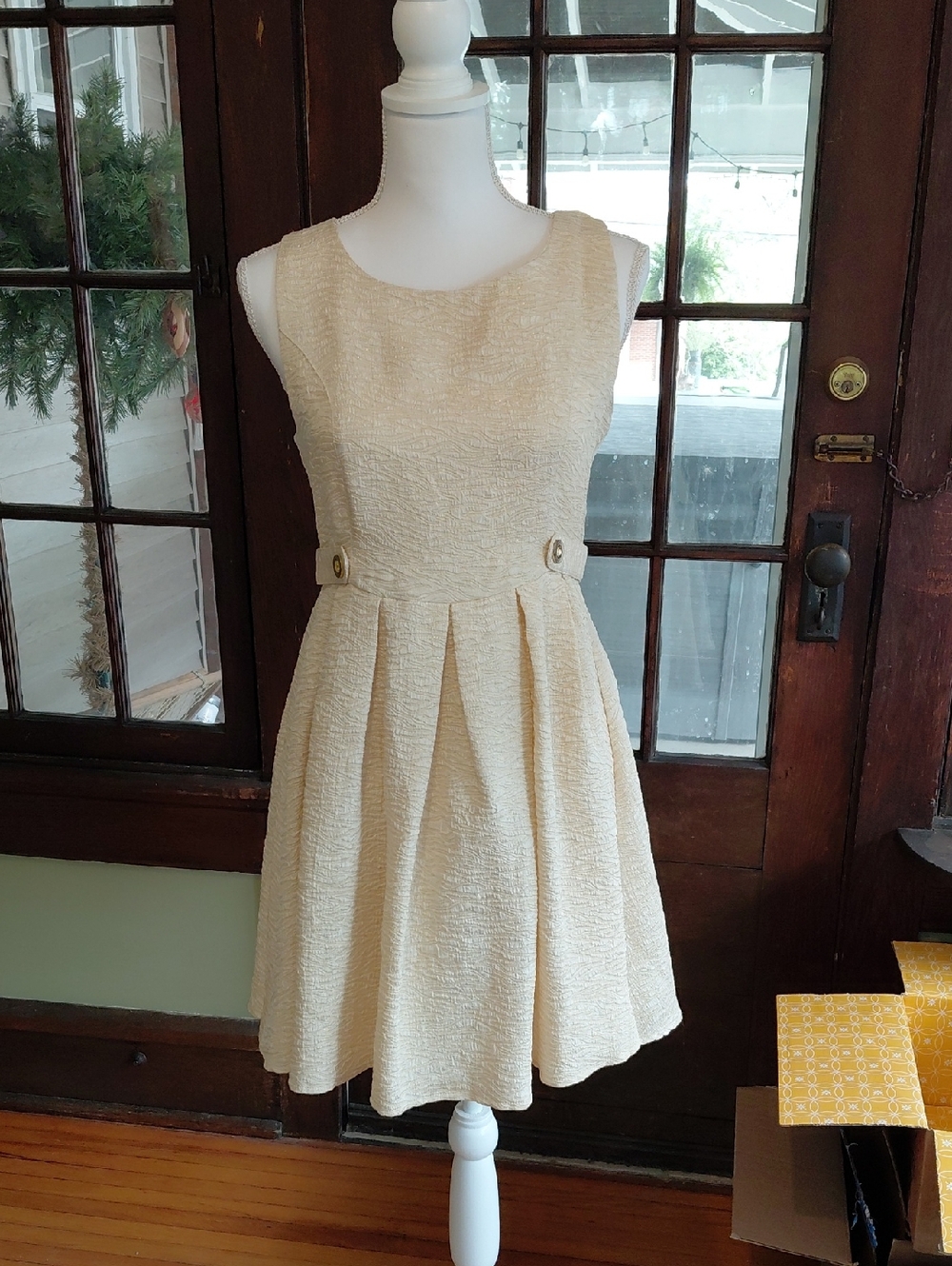 Classic Butter Yellow Sleeveless Fit-and-Flare Dress